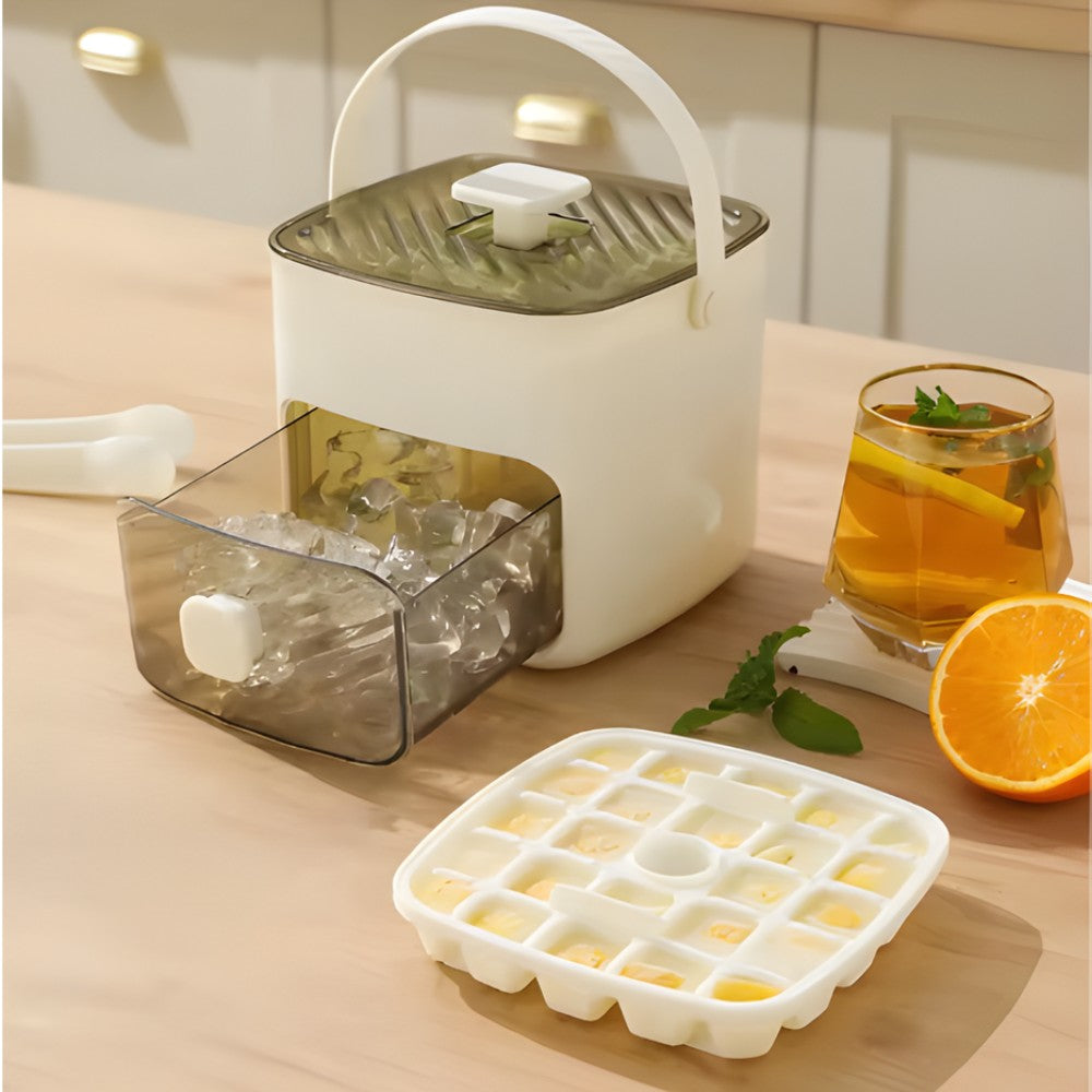 Ice Cube Tray with Lid & Bin