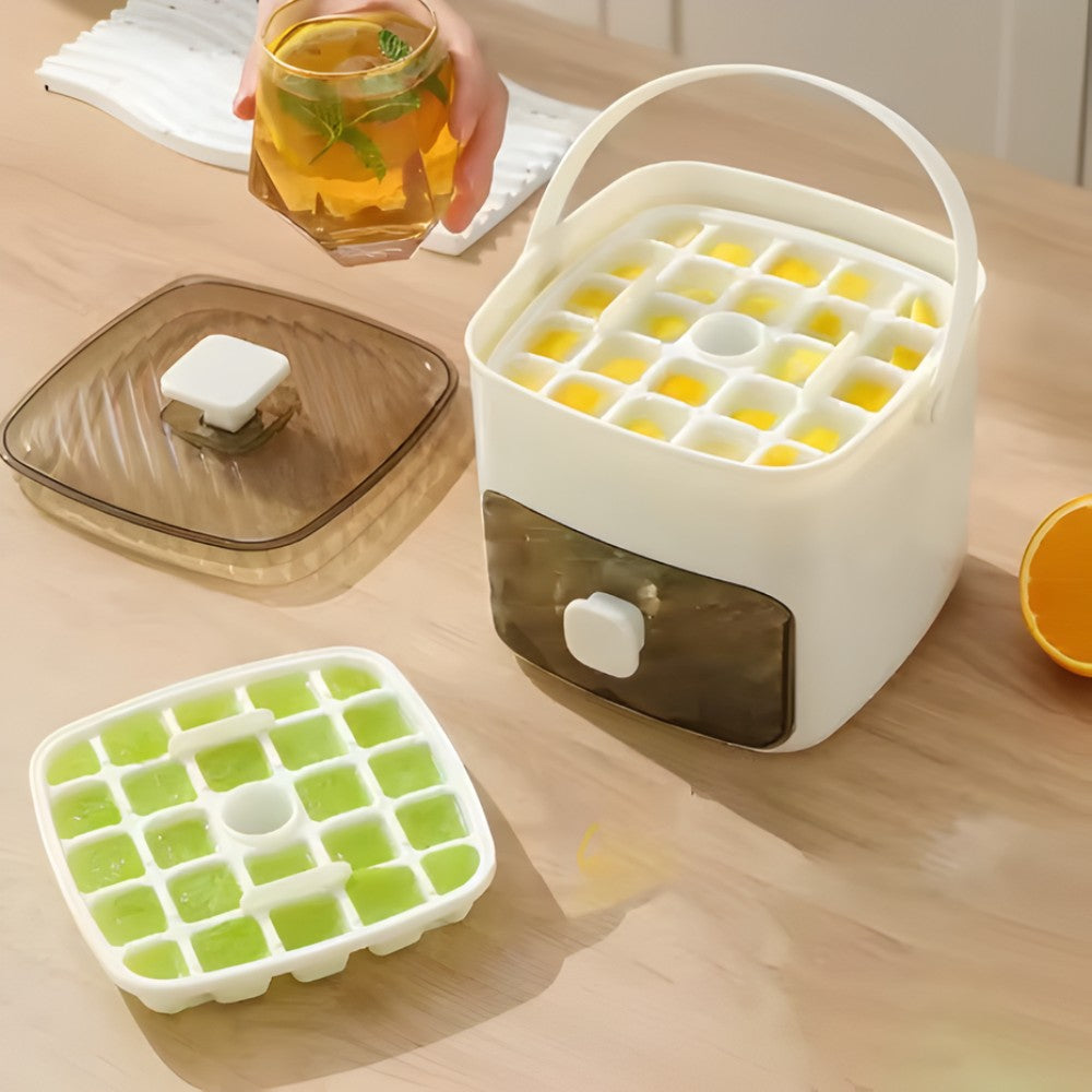 Ice Cube Tray with Lid & Bin