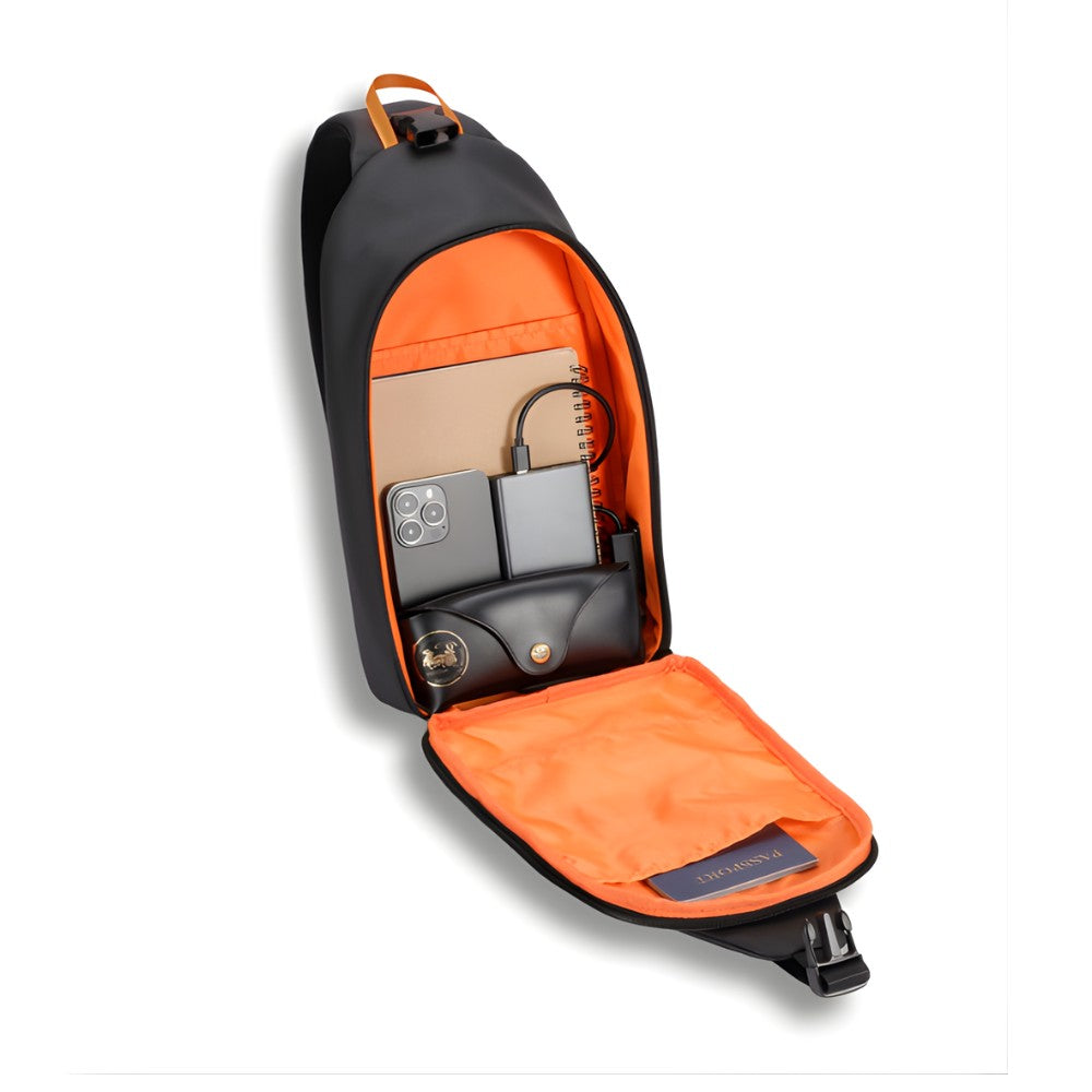 Porodo Gaming Water-Resistant PU Sling Bag With USB-C Port