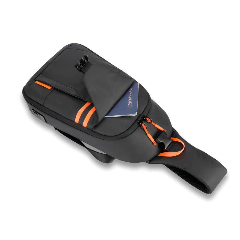 Porodo Gaming Water-Resistant PU Sling Bag With USB-C Port